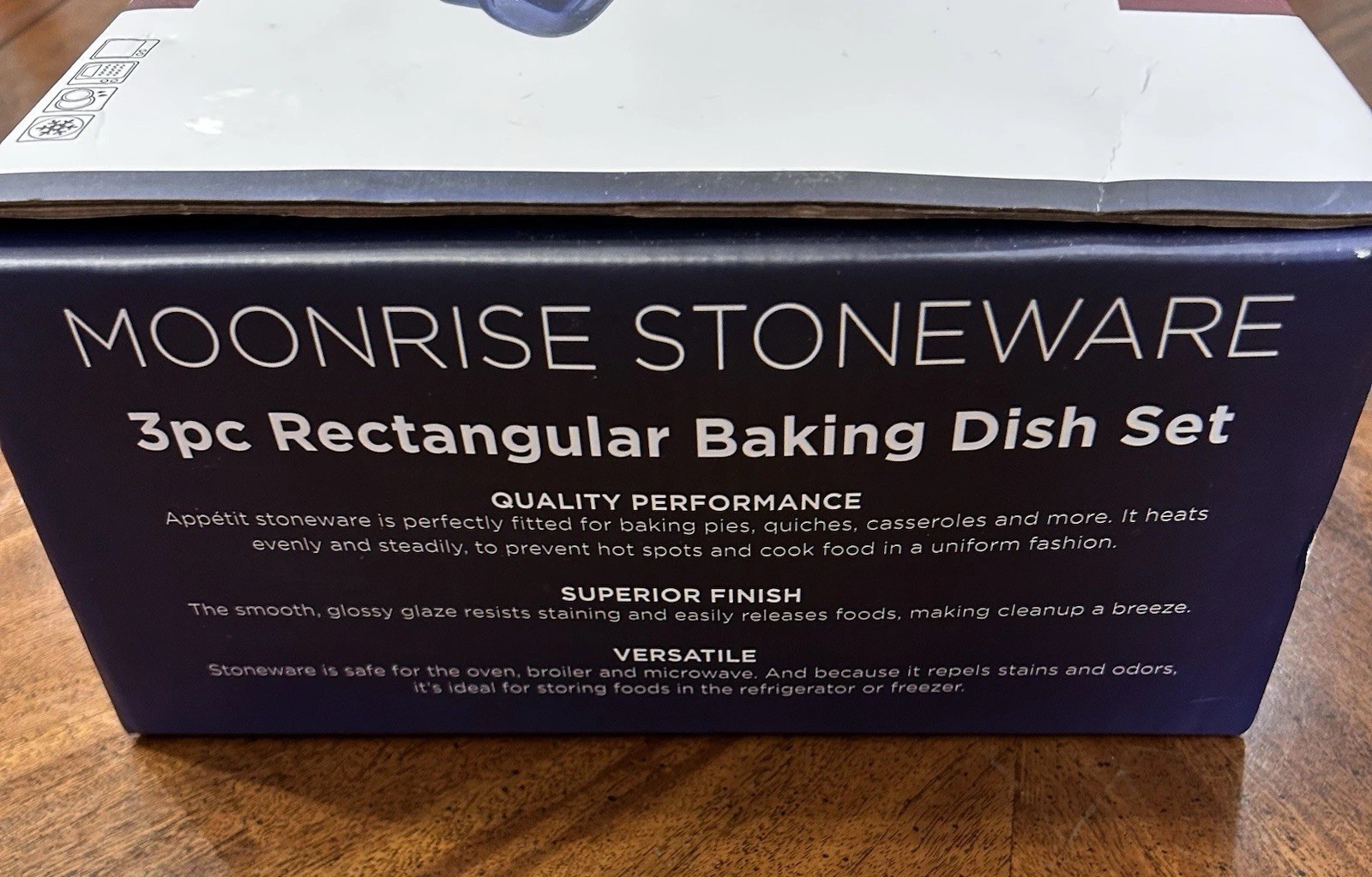 New Appetit Moonrise Stoneware 3-Piece Rectangular Baking Dish Set