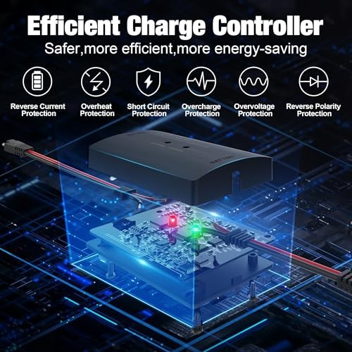 8A 12V Solar Charge Controller with LED Display - IP67 Waterproof - PWM