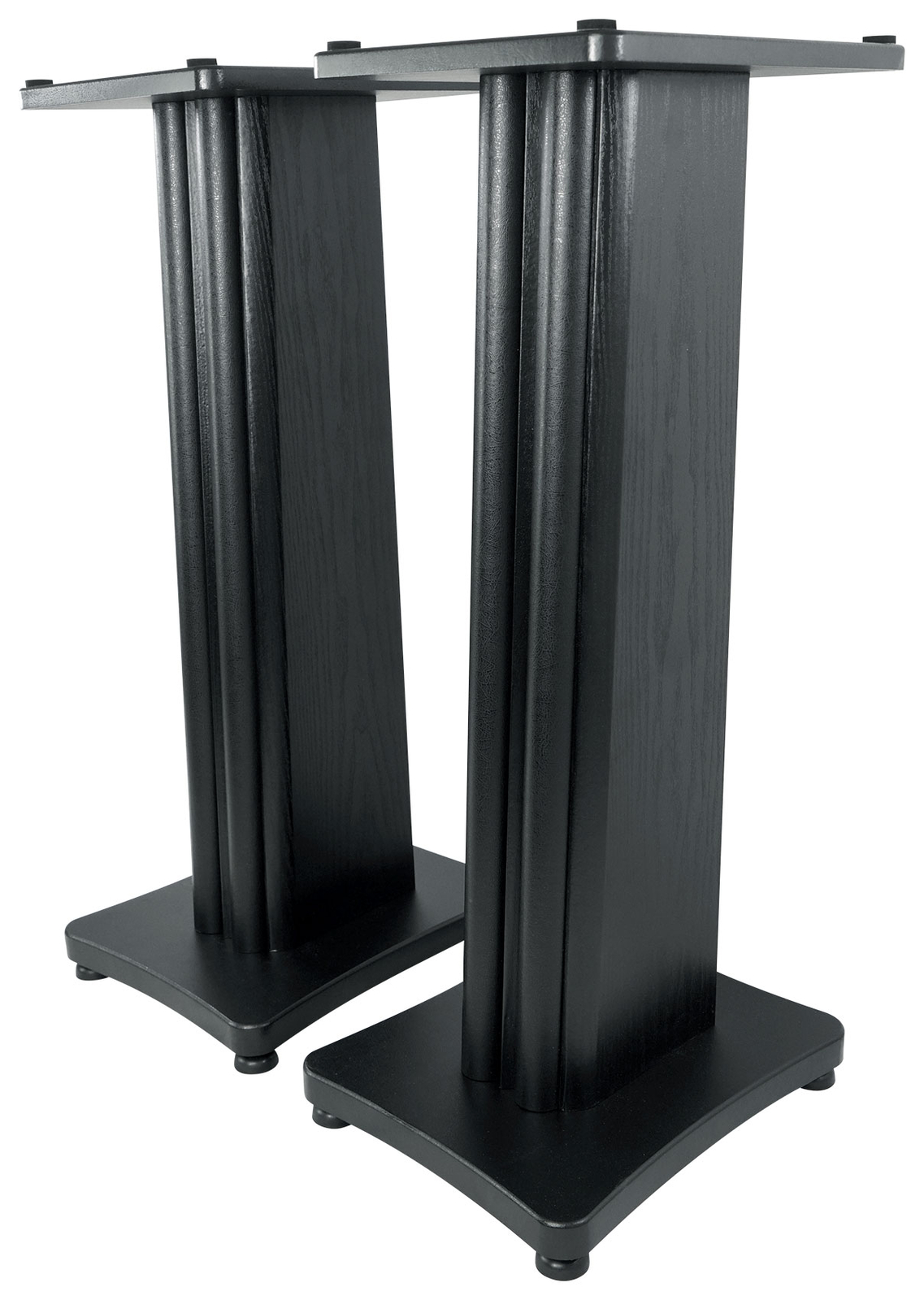 (2) Rockville SS28B Black Wood Grain 28" Speaker Stands Fits Edifier R1280DBsbr
