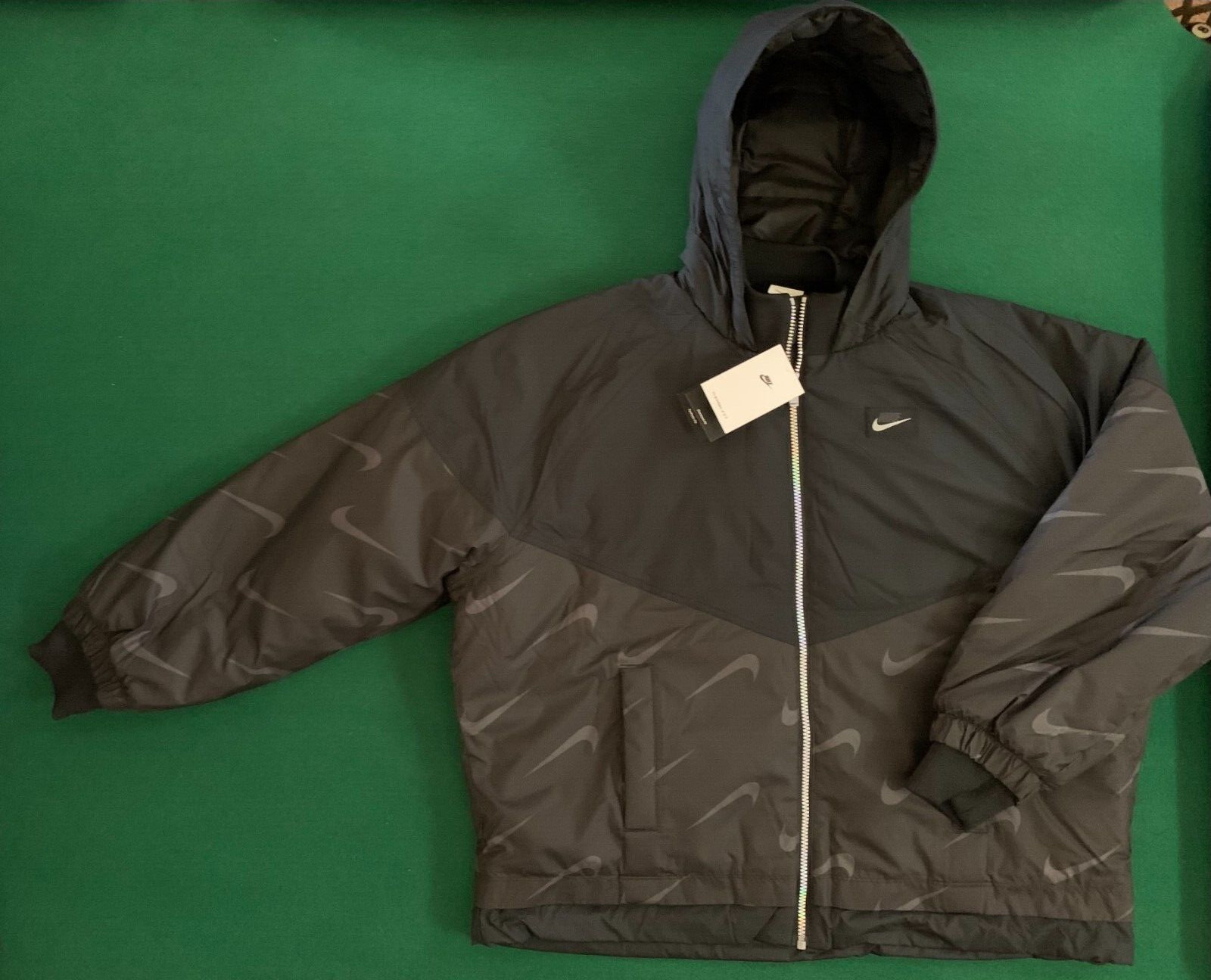 New! Womens NIKE SPORTSWEAR THERMA-FIT ICON CLASH OVERSIZED HOODED JACKET BLACK