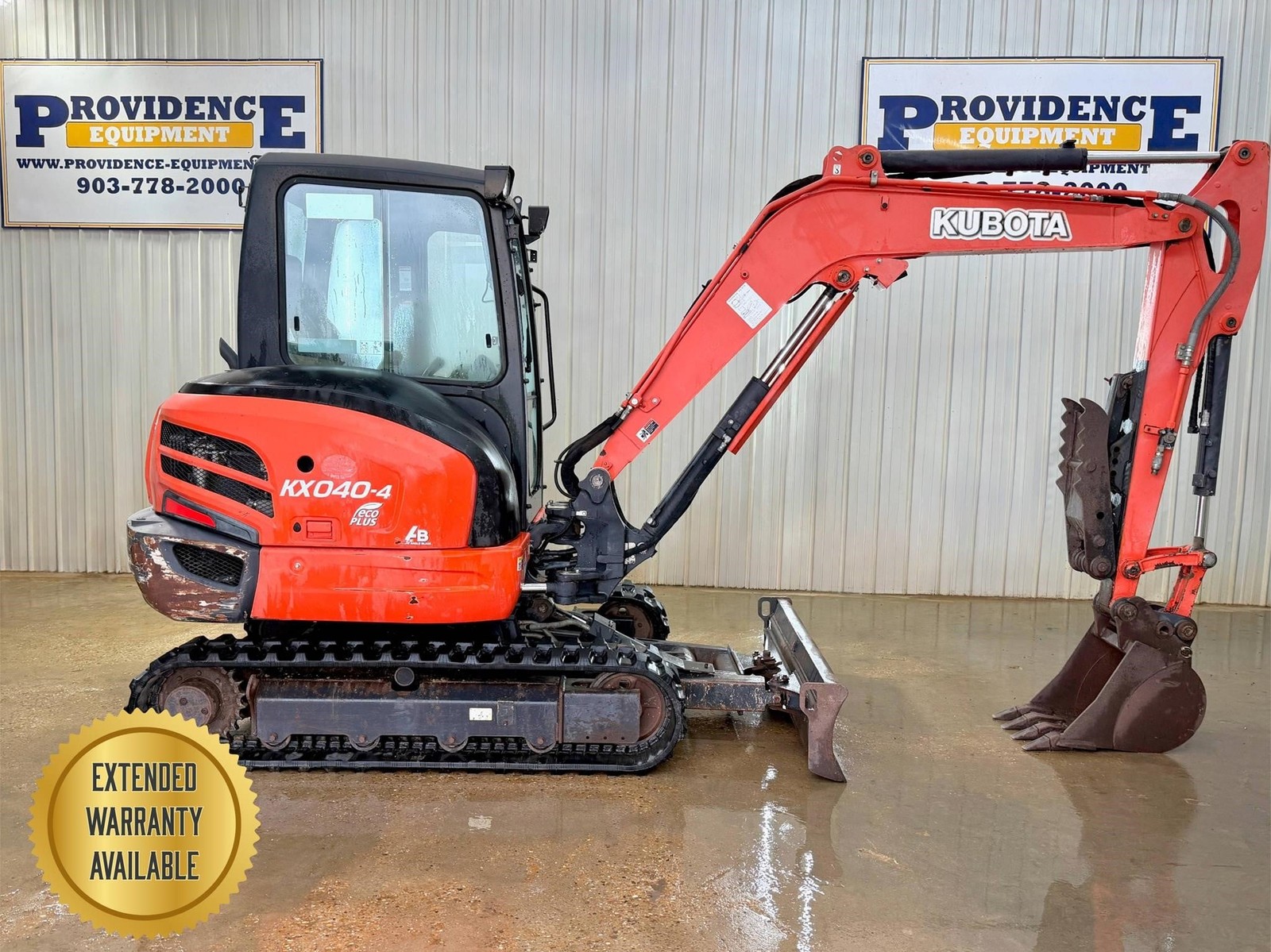 2016 KUBOTA KX040-4 CAB ANGLE BLADE MINI COMPACT TRACK EXCAVATOR