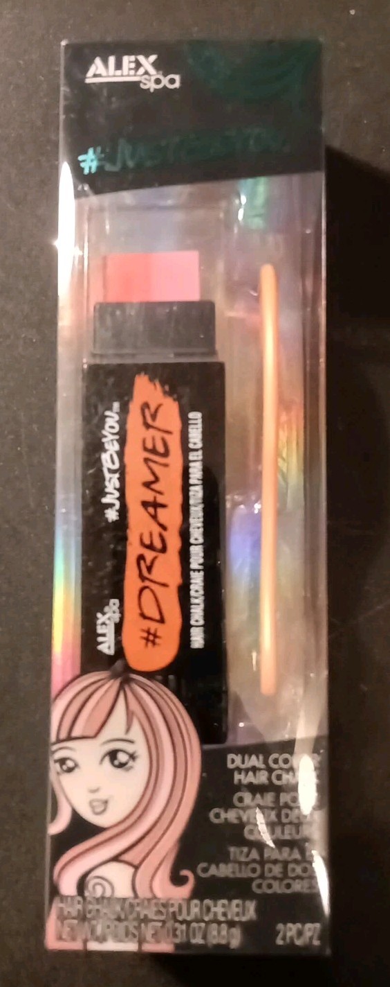 ALEX Spa Dual Glide On Hair Chalk & Comb # JustBeYou - Orange/Pink Temporary