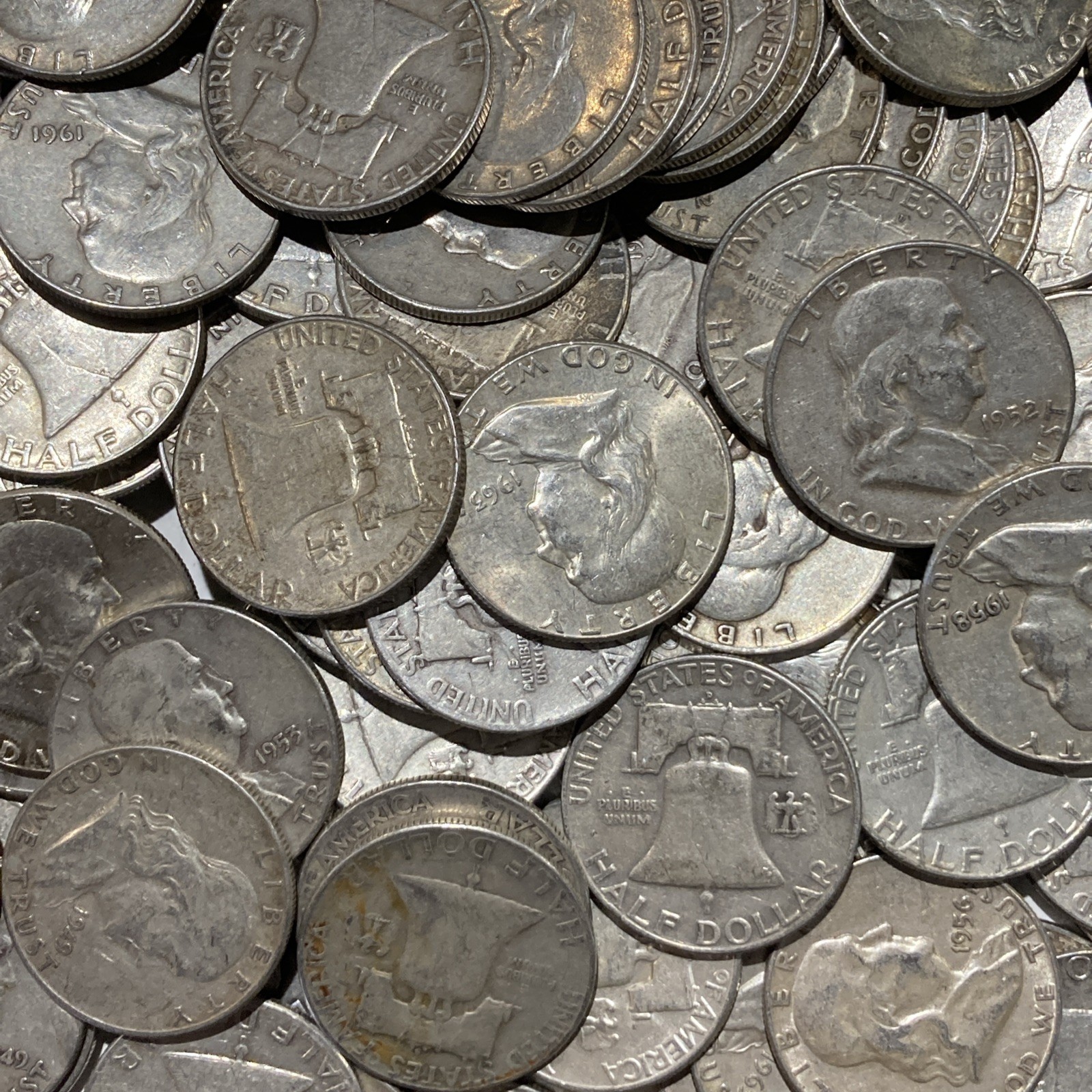 Franklin Half Dollars , 90% Silver, Circulated, Choose How Many!