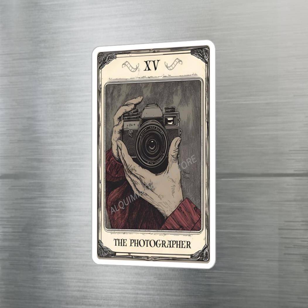 Photographer Tarot Card Sticker - Waterproof Vinyl Laptop Decal
