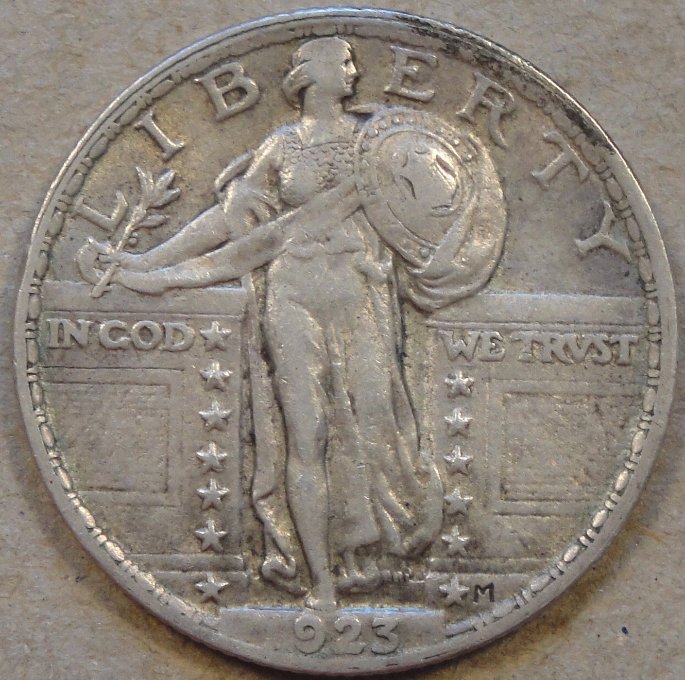 1923 Standing Liberty Quarter 25c XF as Pictured L3