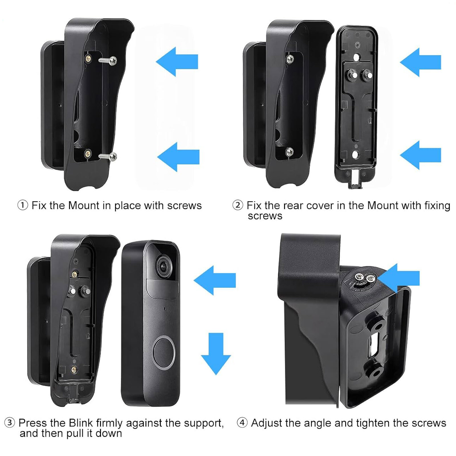 Plastic Adjustable Angle Wall Mount Holder Bracket for Blink Video Doorbell
