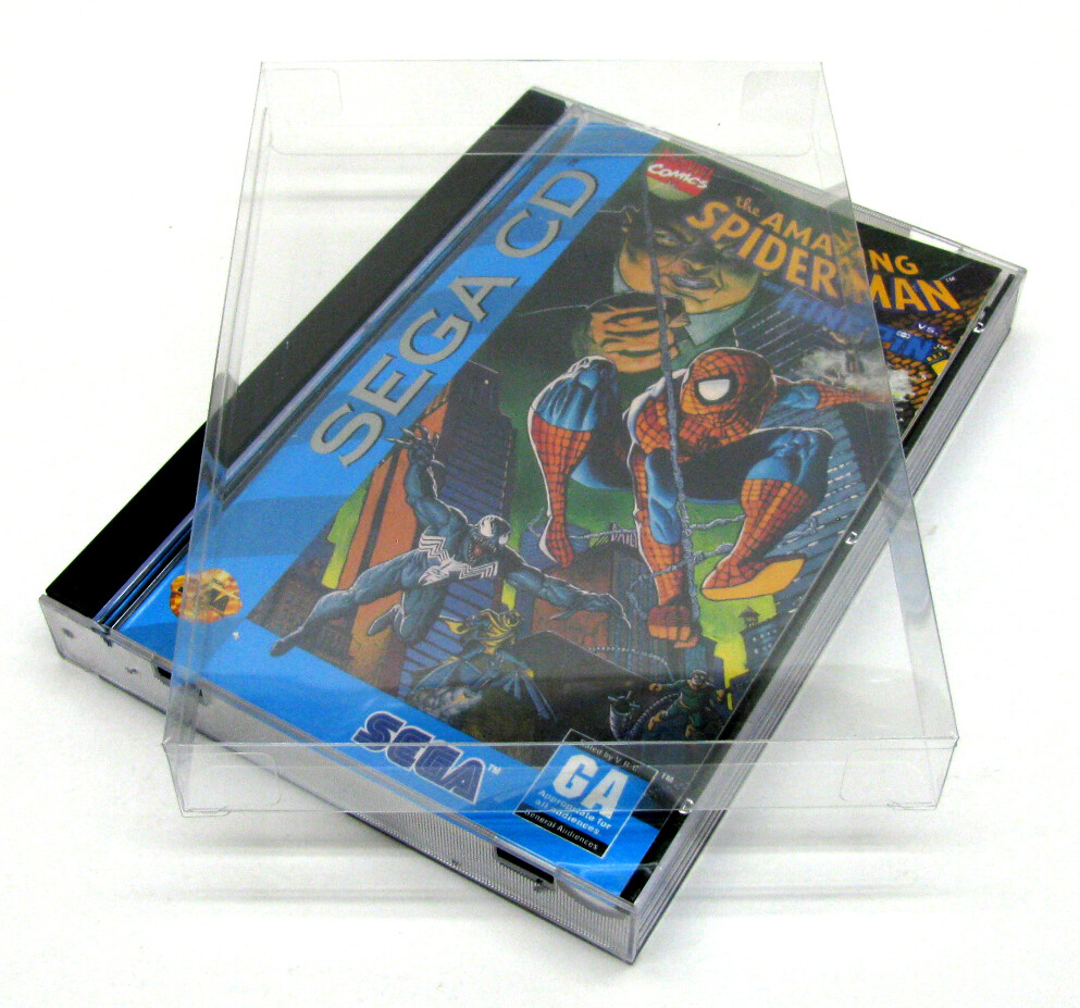 50x SEGA CD CIB GAME CLEAR PROTECTIVE BOX PROTECTOR SLEEVE CASE