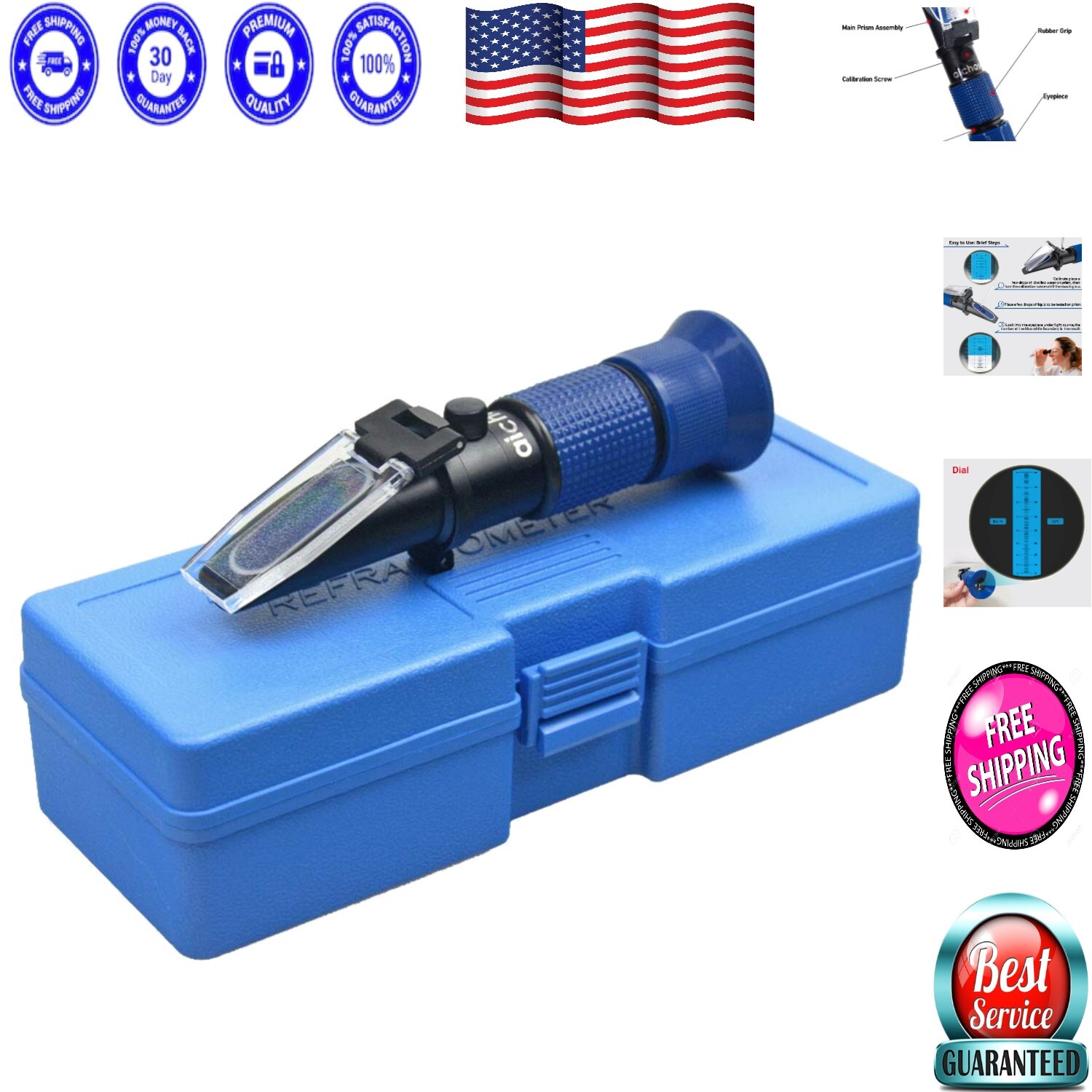 Comprehensive 0-80% Brix Meter Refractometer with Easy Operation and Accessories