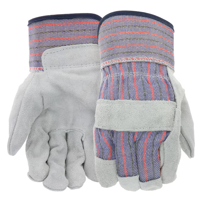 New w tags Blue Hawk Leather Palm Mens Quality Outdoor Work Gloves Large L