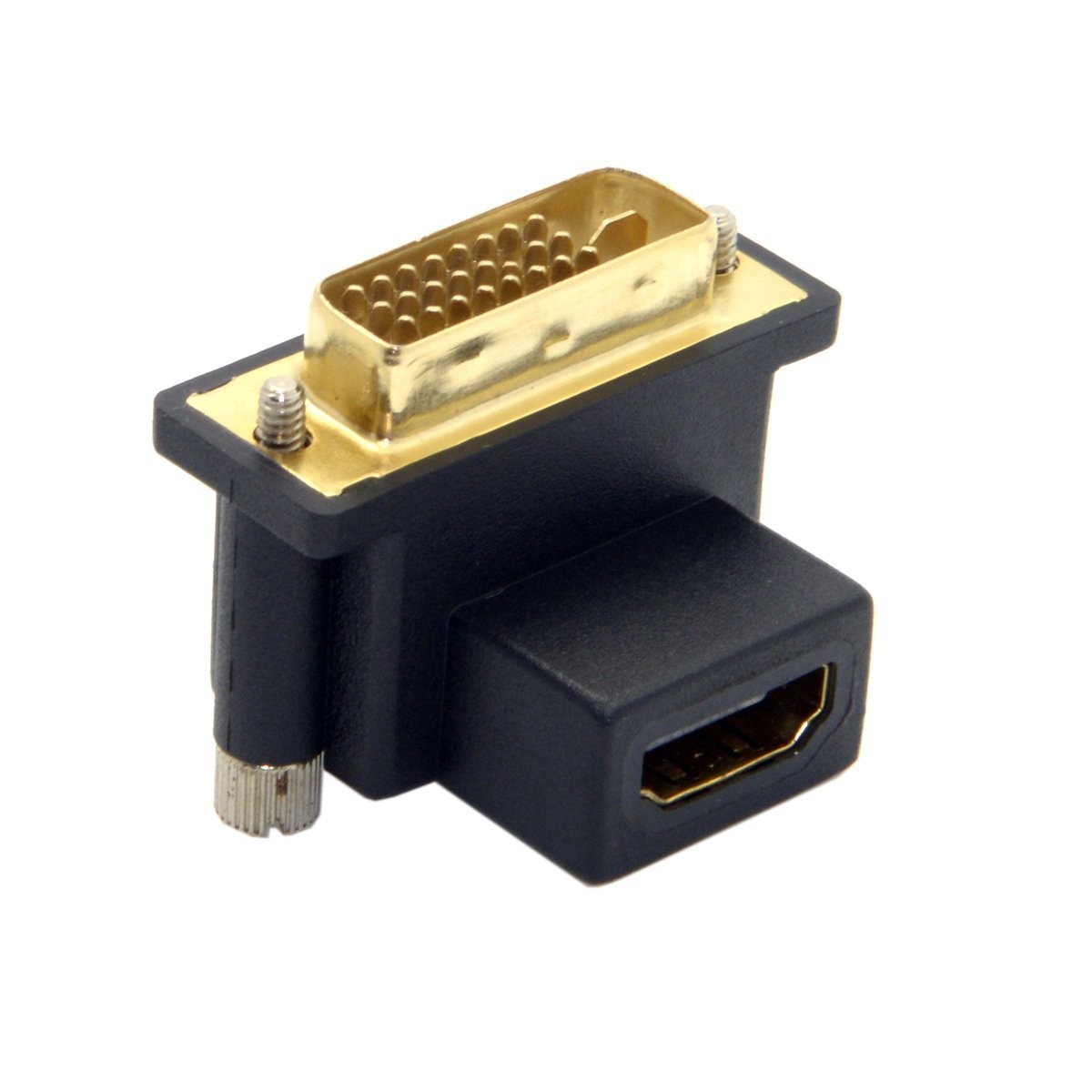 cablecc Up Angled 90 Degree DVI Male to HDMI Female Adapter for Down-Angled