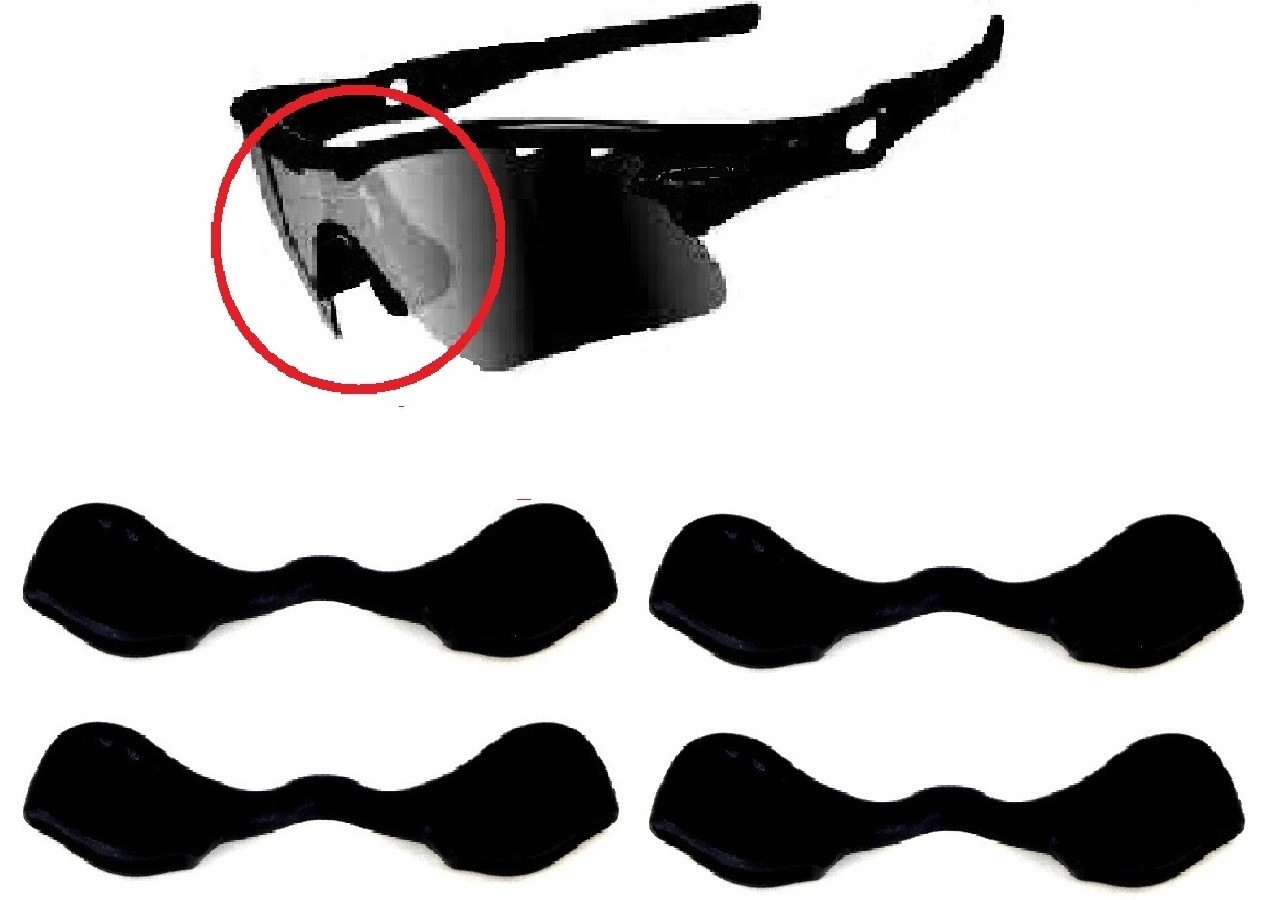 4Pc For Oakley Radar EV Large Radar Path Black Replacement Nose Pad Piece