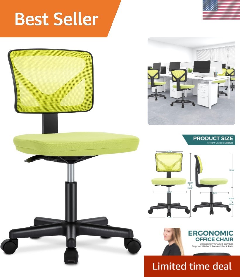 Compact Rolling Task Chair with Breathable Mesh Back - Perfect for Home Offices