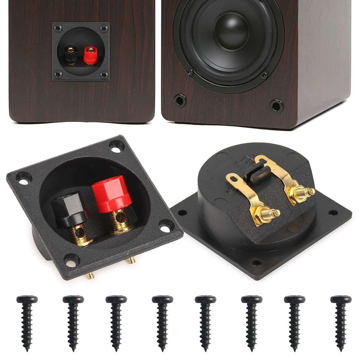 4Pcs Square Subwoofer Speaker Box Terminal Cup Spring Connector Sub Plug Box