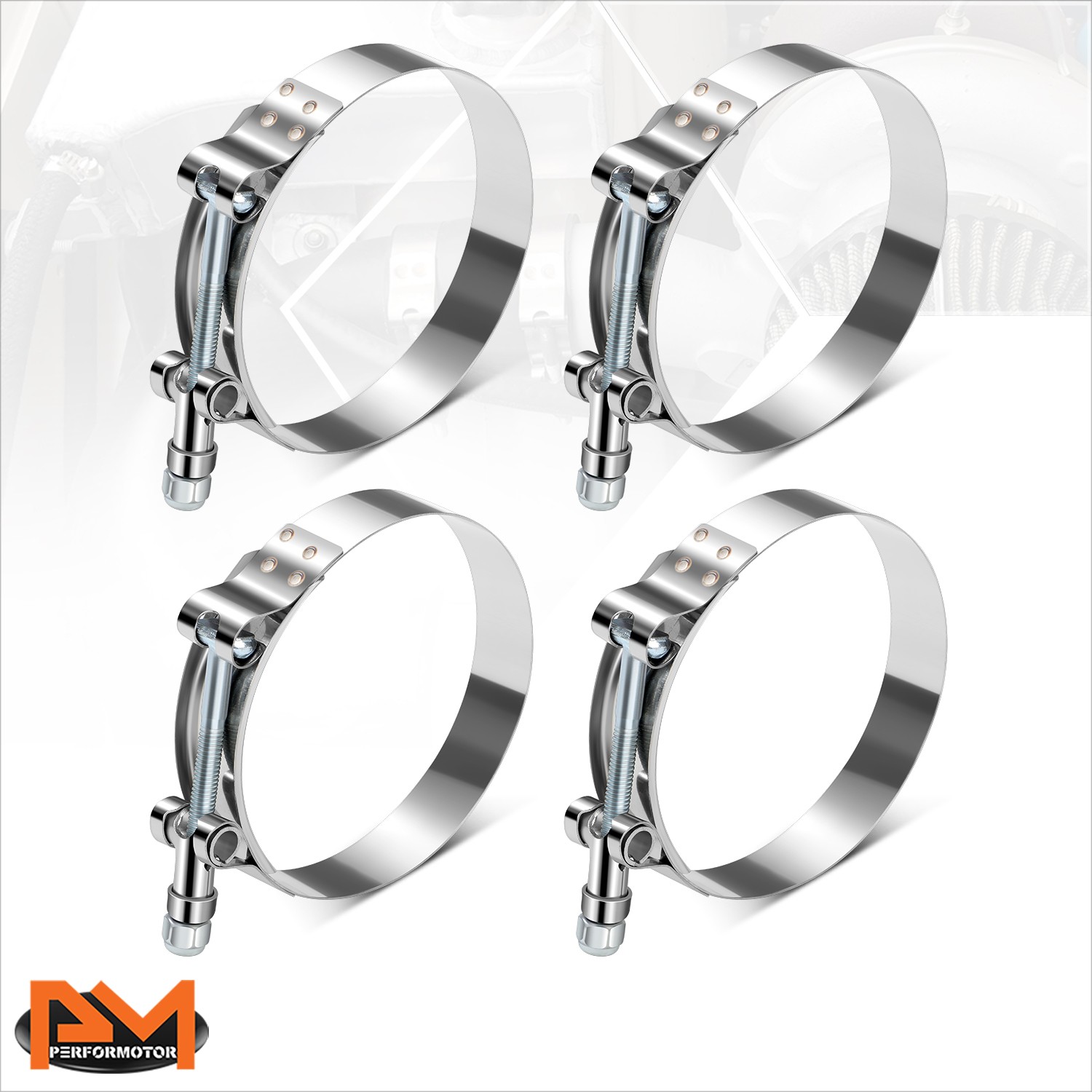 3" OD Universal 4x Stainless Steel T-Bolt Clamps Turbo Intake 66-76mm Hose Clamp