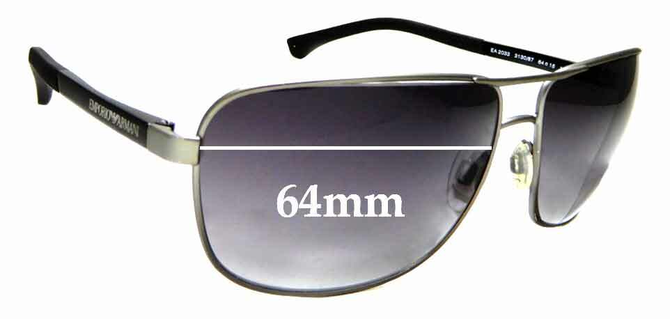 SFx Replacement Sunglass Lenses fits Emporio Armani EA2033 - 64mm Wide