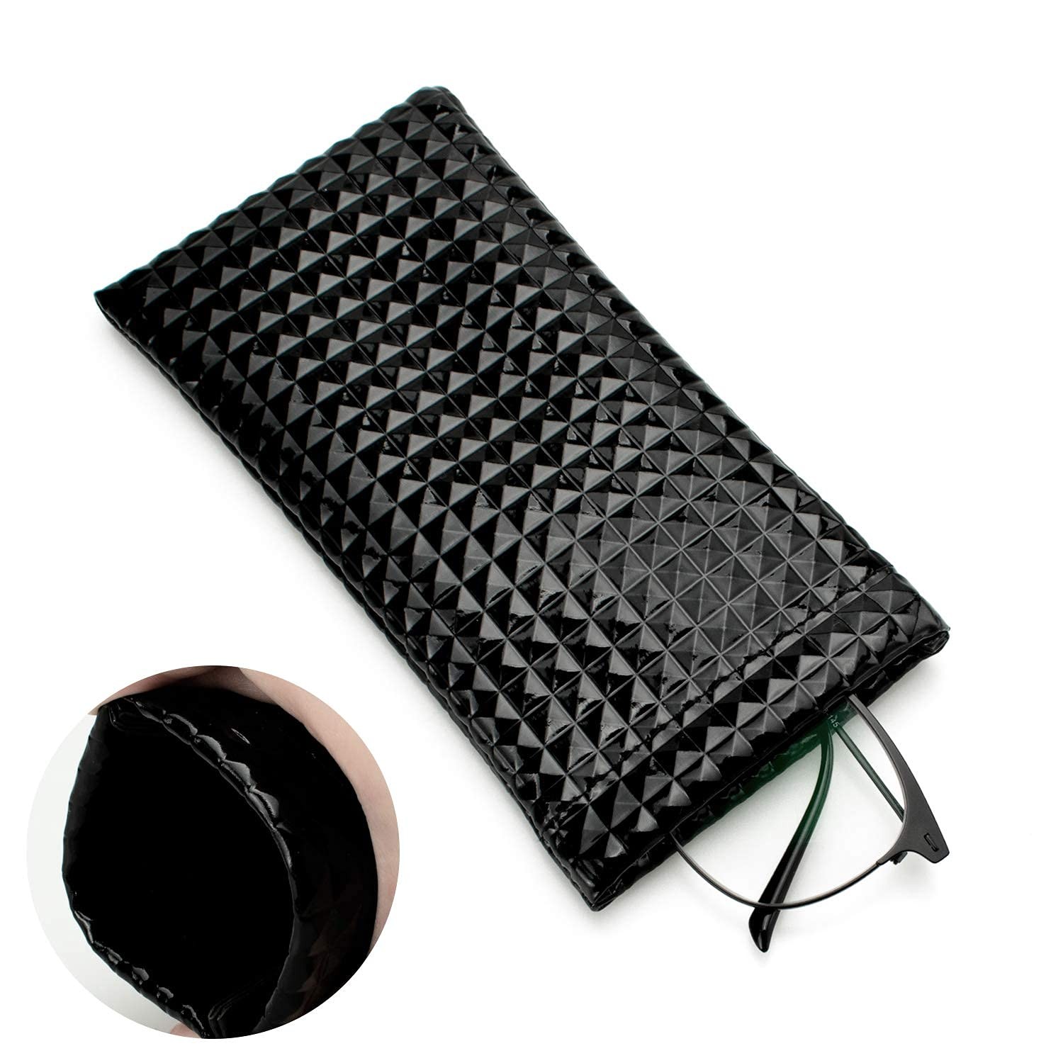Hard Shell Sunglasses Case, Large Linen Fabric Protective Glasses Case for Me...