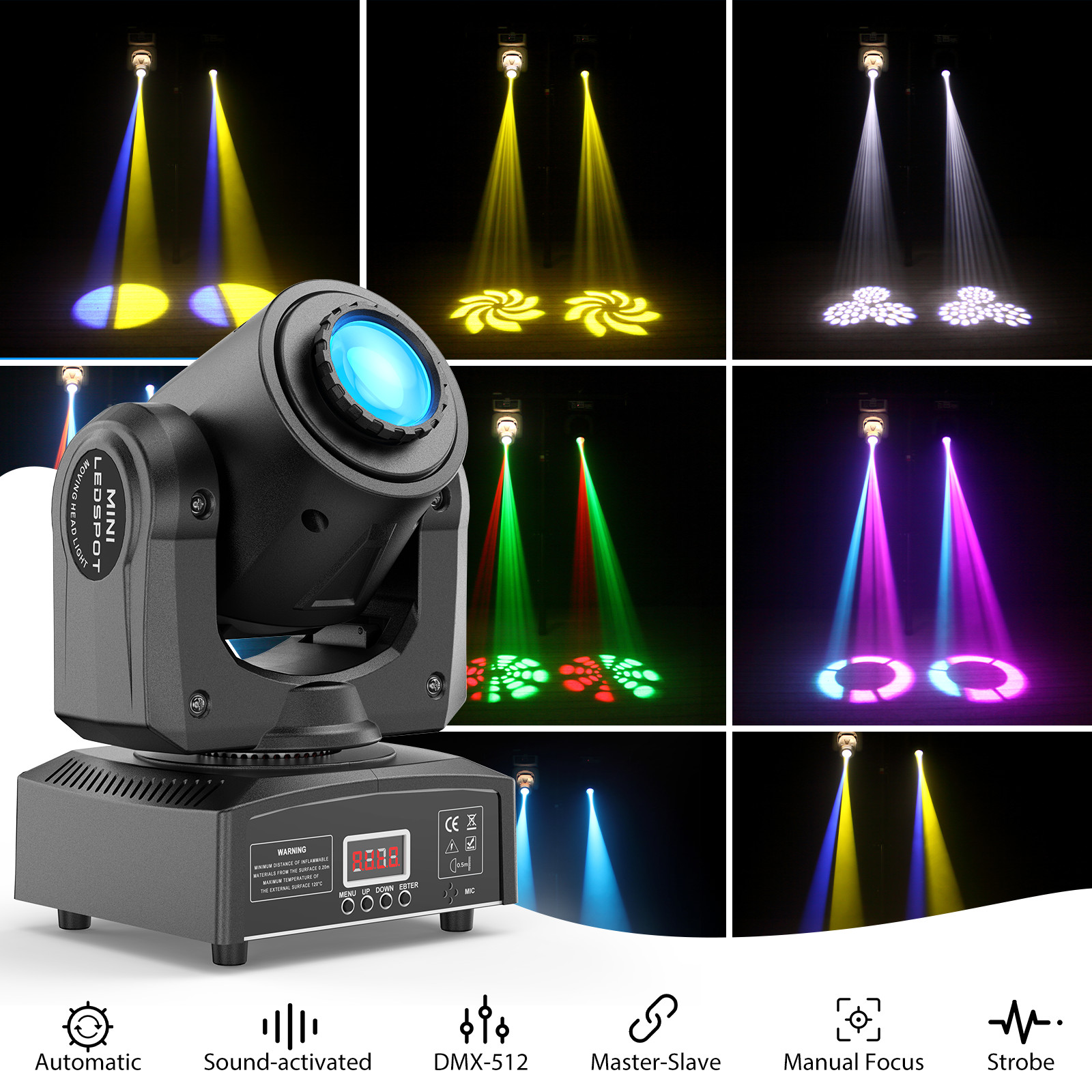 150W Beam Spot LED Moving Head Gobos Stage Light DMX512 Disco DJ Party Lighting