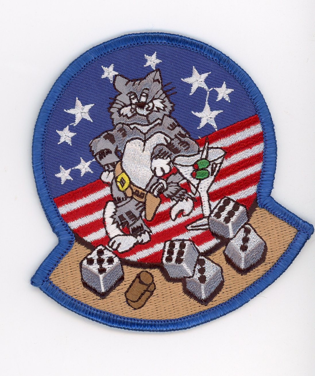 PATCH USN F-14 TOMCAT VF-101 GRIM REAPERS CLASS 5 99 DICES IRON ON PARCHE