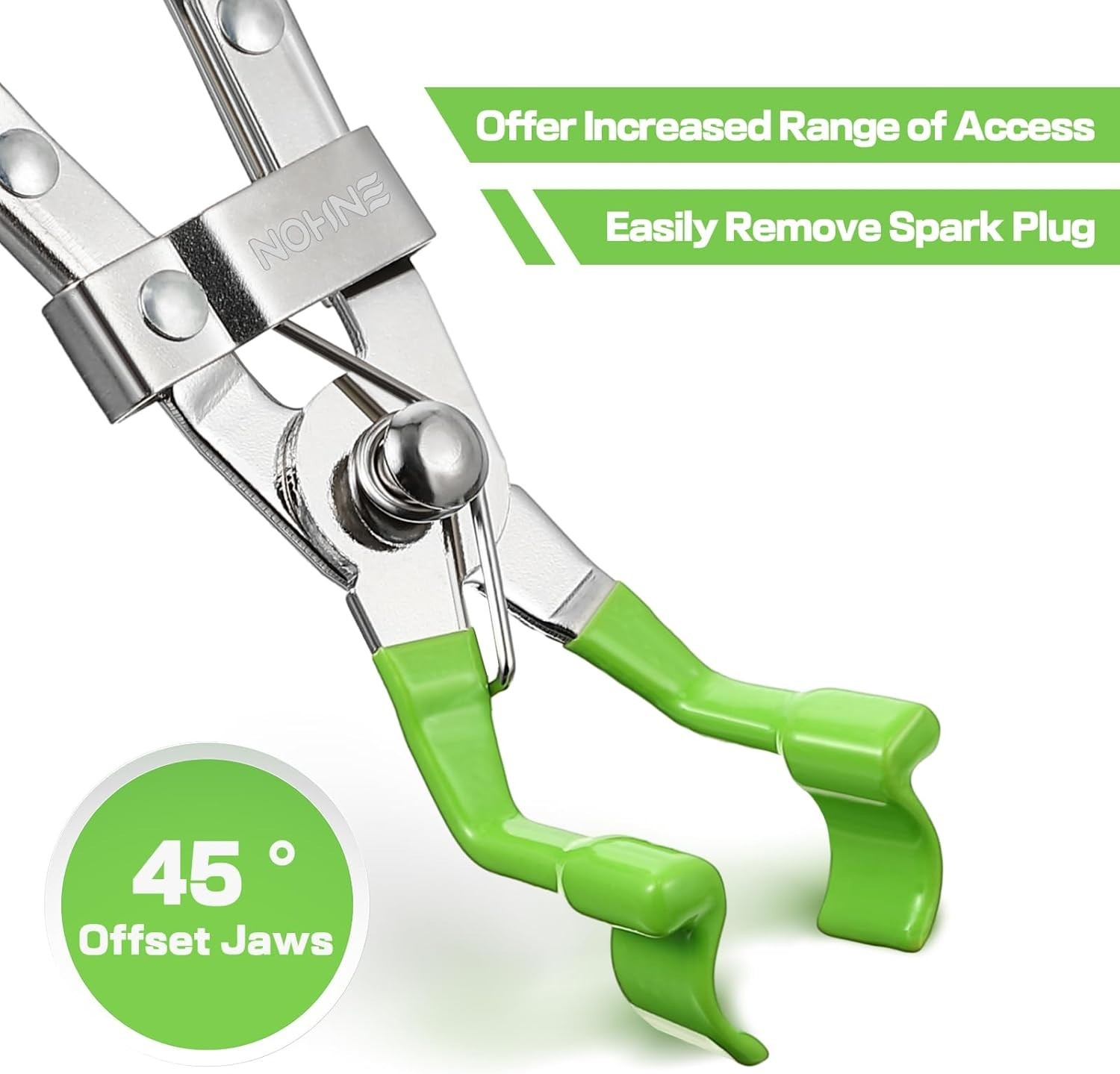 Enhon Spark Plug Pliers, Plier Boot Removal Tool, 45°Offset Green