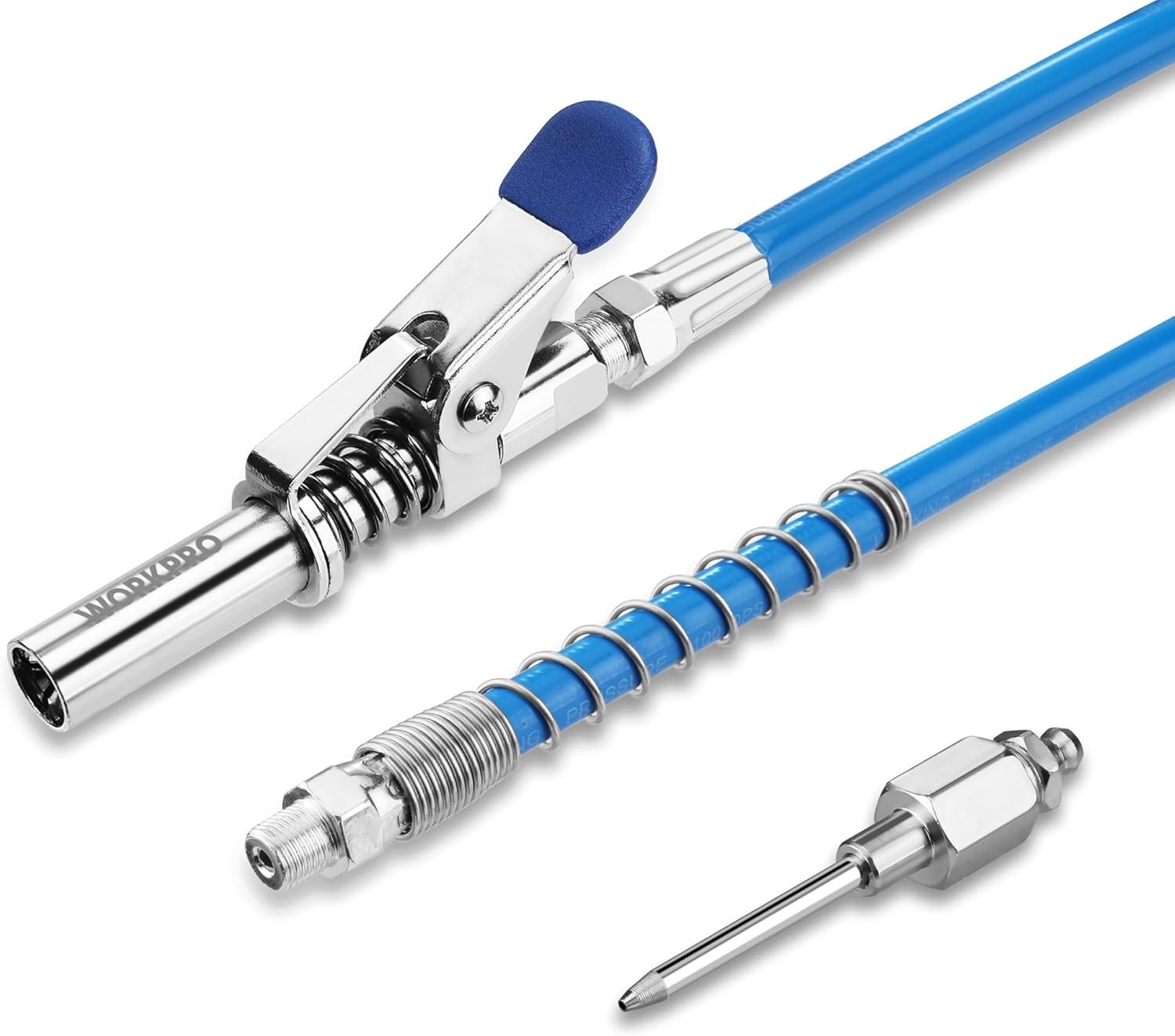 WORKPRO Grease Gun Coupler Set, Quick Release Grease Gun Coupler with Grease Gun