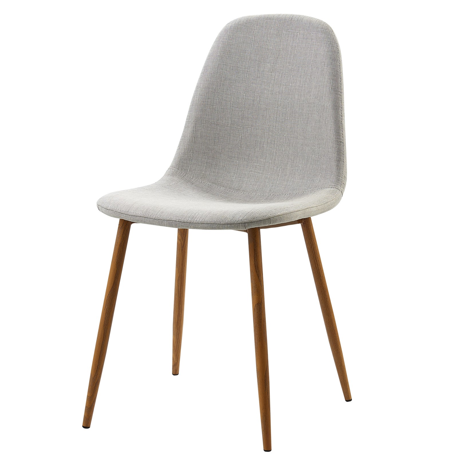 Teamson Home Dining Chair with Wood Grain Metal Legs Light Gray (Set of 2)
