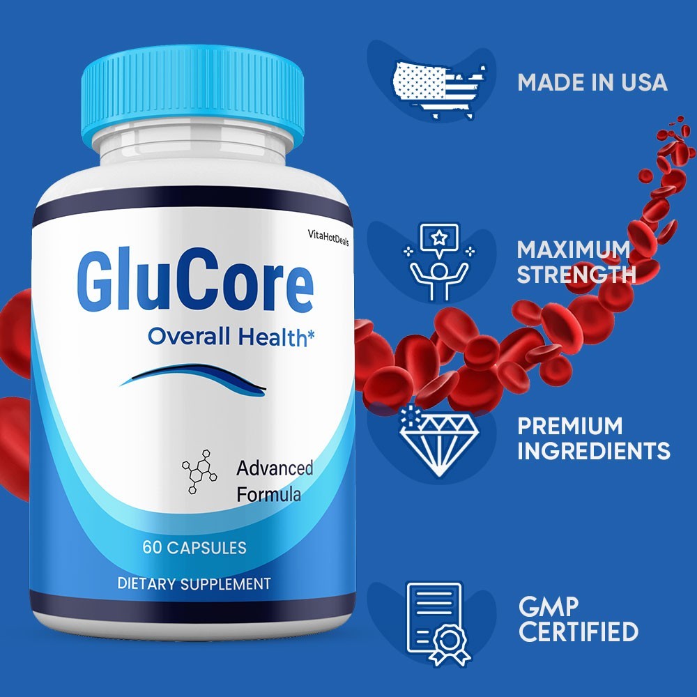 GluCore Supplemement, Max Strength, Glu Core All Natural Capsules (1 Pack)