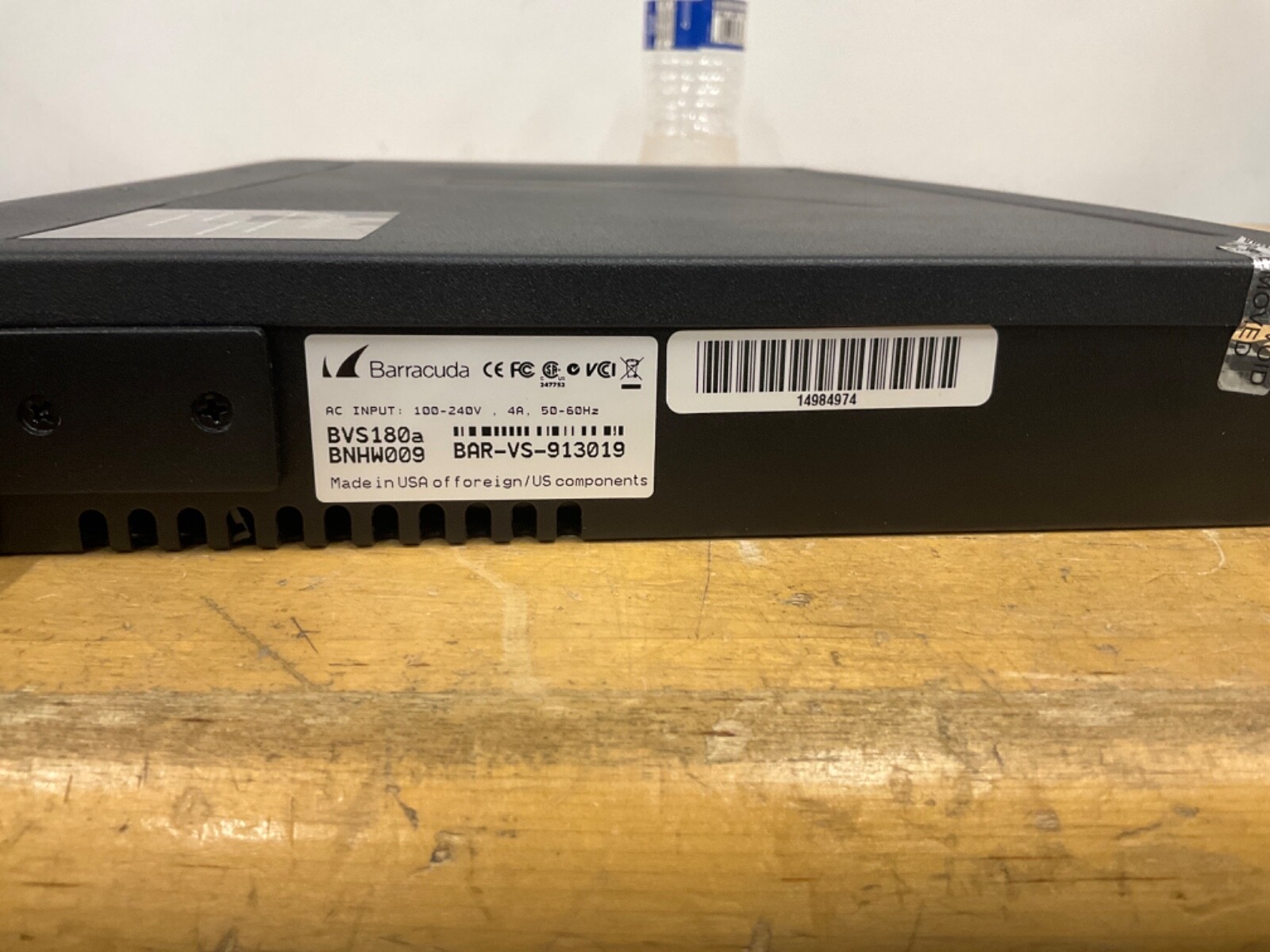 Barracuda SSL VPN 180 Network Security Appliance w/ Rack Ears, HDD REMOVED.