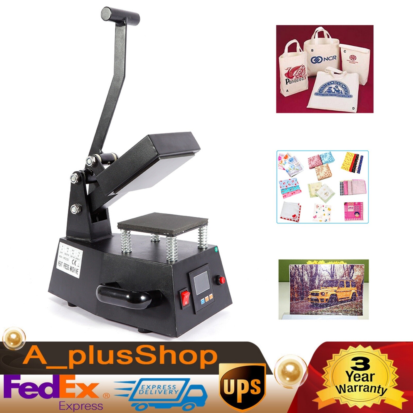 Heat Press Machine Clothing Logo Printing for Transfer Stickers Labels 4.7x4.7"