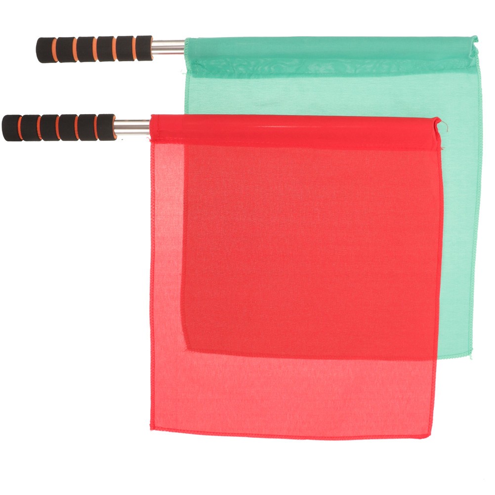 2Pcs Durable Soccer Referee Flags Lightweight Outdoor Polyester Hand Flags