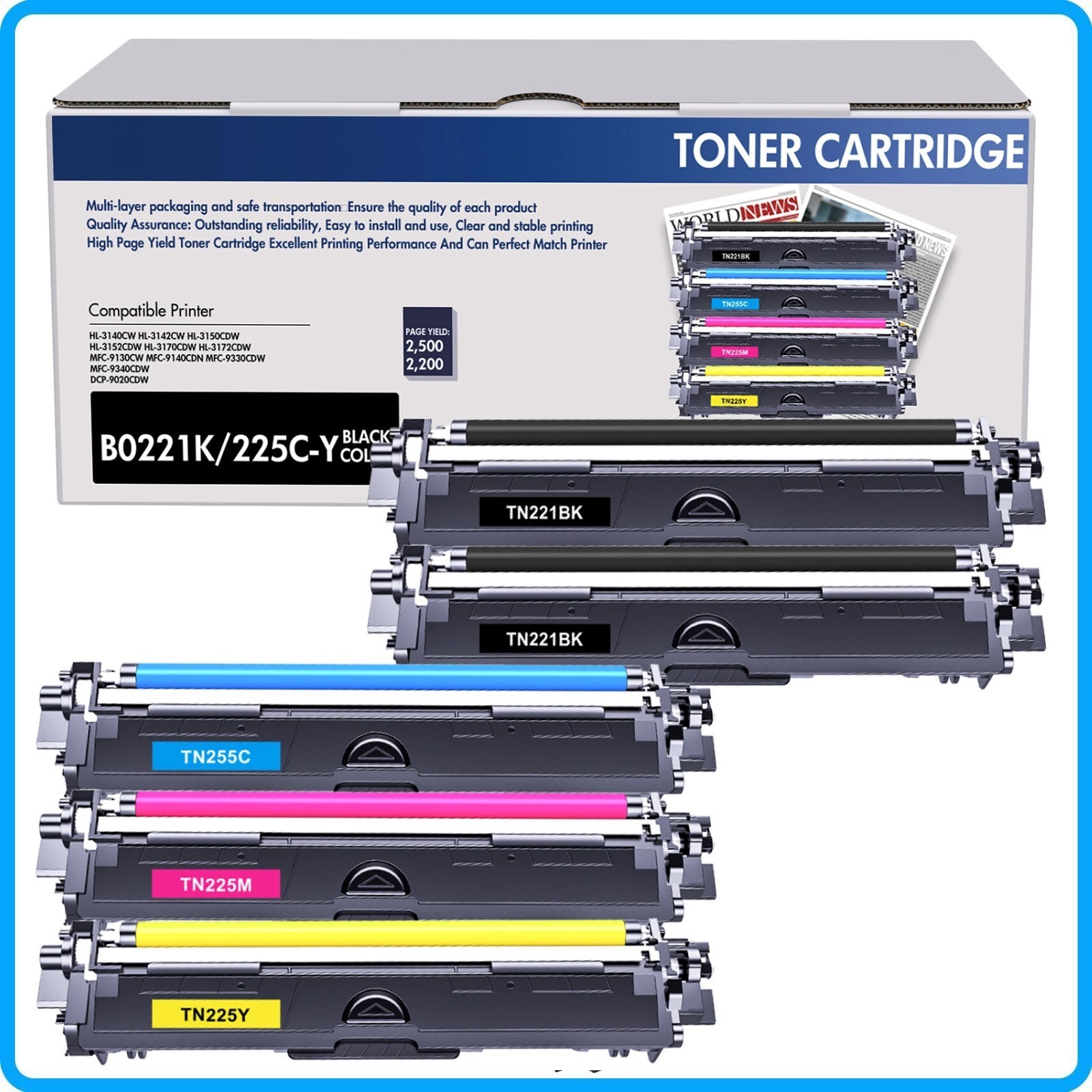TN221 TN225 Toner DR221 Drum Unit For Brother MFC-9130CW MFC-9340CDW HL-3170CDW