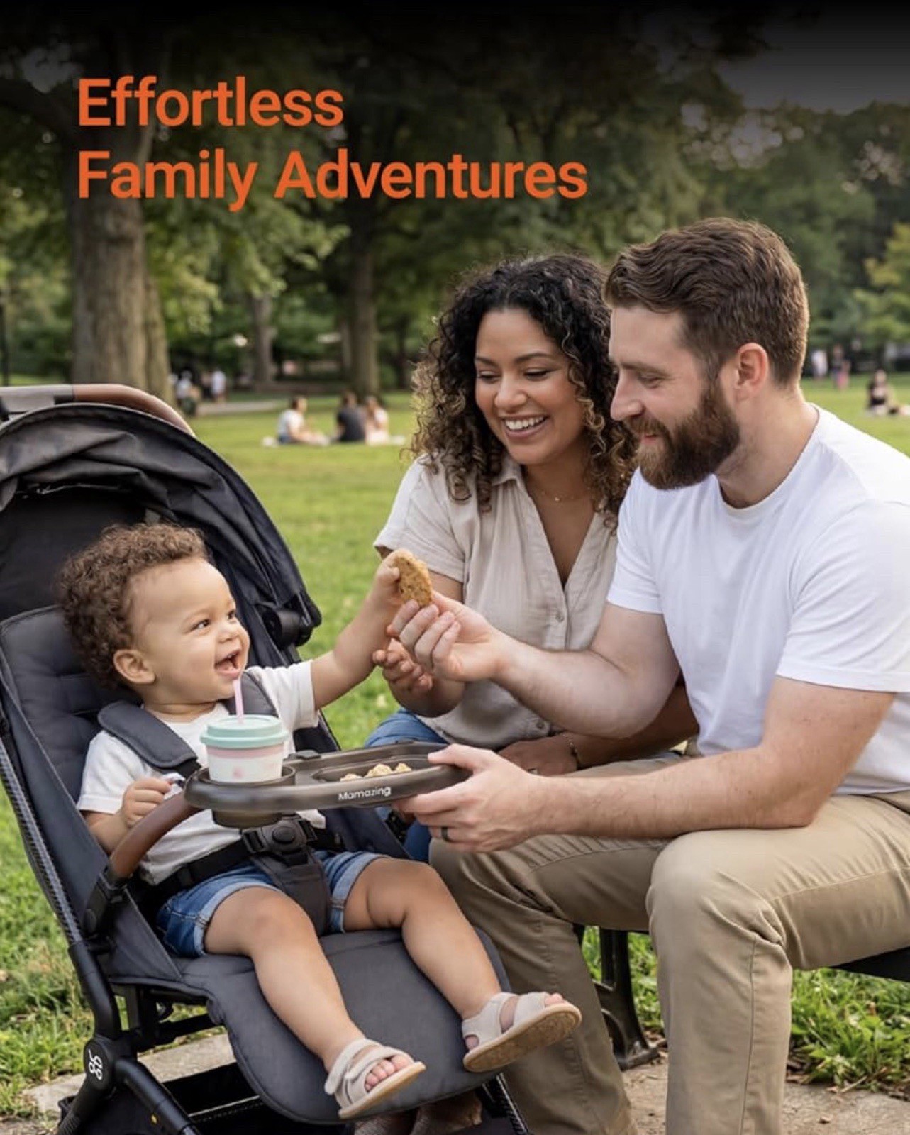 3-in-1 Universal Stroller Accessory Snack Tray with Cup & Phone Holder