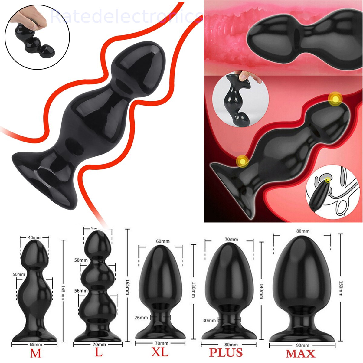 Large Anal Beads Monster Big Jumbo Butt Plug Dildo Suction Cup Sex Toy Women Men