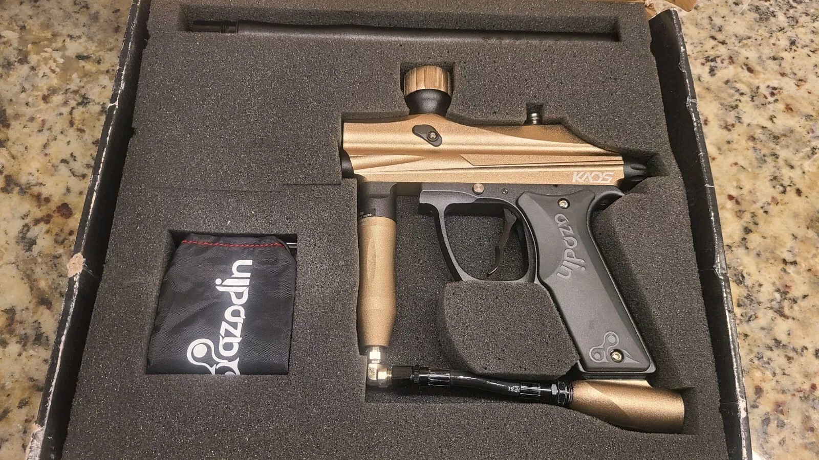 New Azodin Kaos Paintball Gun Gold Color/Black Brand New Semi-automatic Paint.