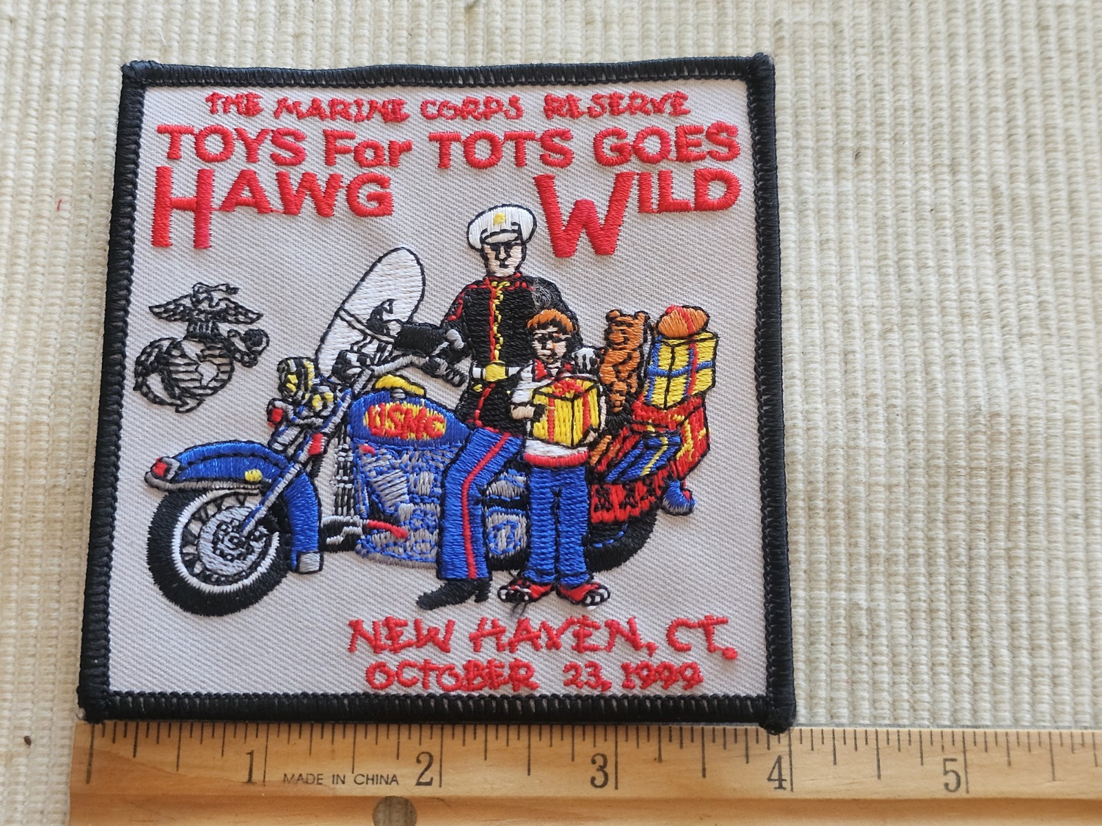 1980s 90s USMC Marine Toys For Tots Hawgs Patch L@@K!!!