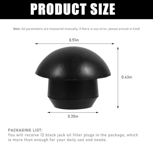 12 PCS Bottle Jack Oil Filler Plugs, Rubber Conical Car Hydraulic Jack Oil