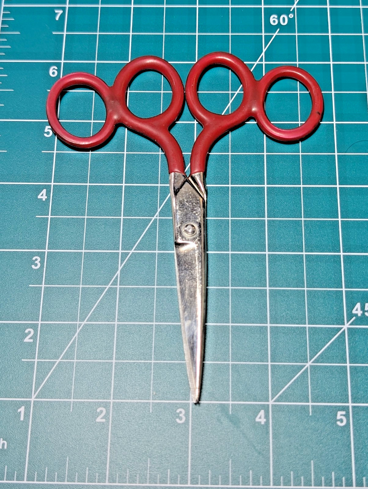 Vintage Children's Training Scissors 4 Finger Ring Kleencut Forged Steel