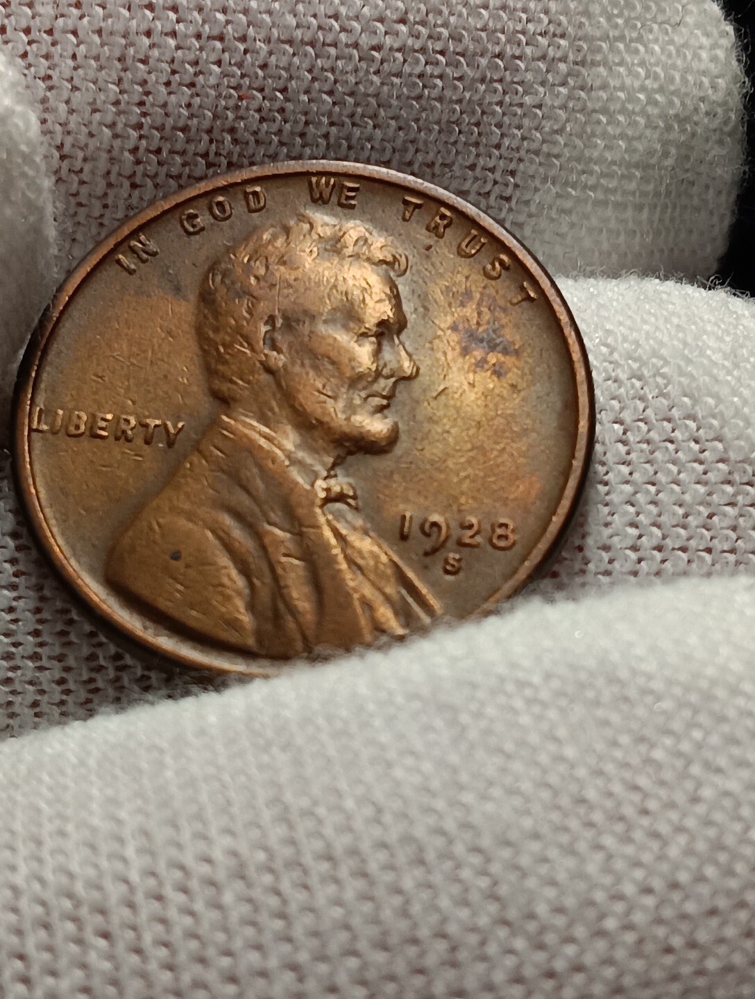 👉1928-S Lincoln Wheat Cent - Red Brown  BU Choice F/338