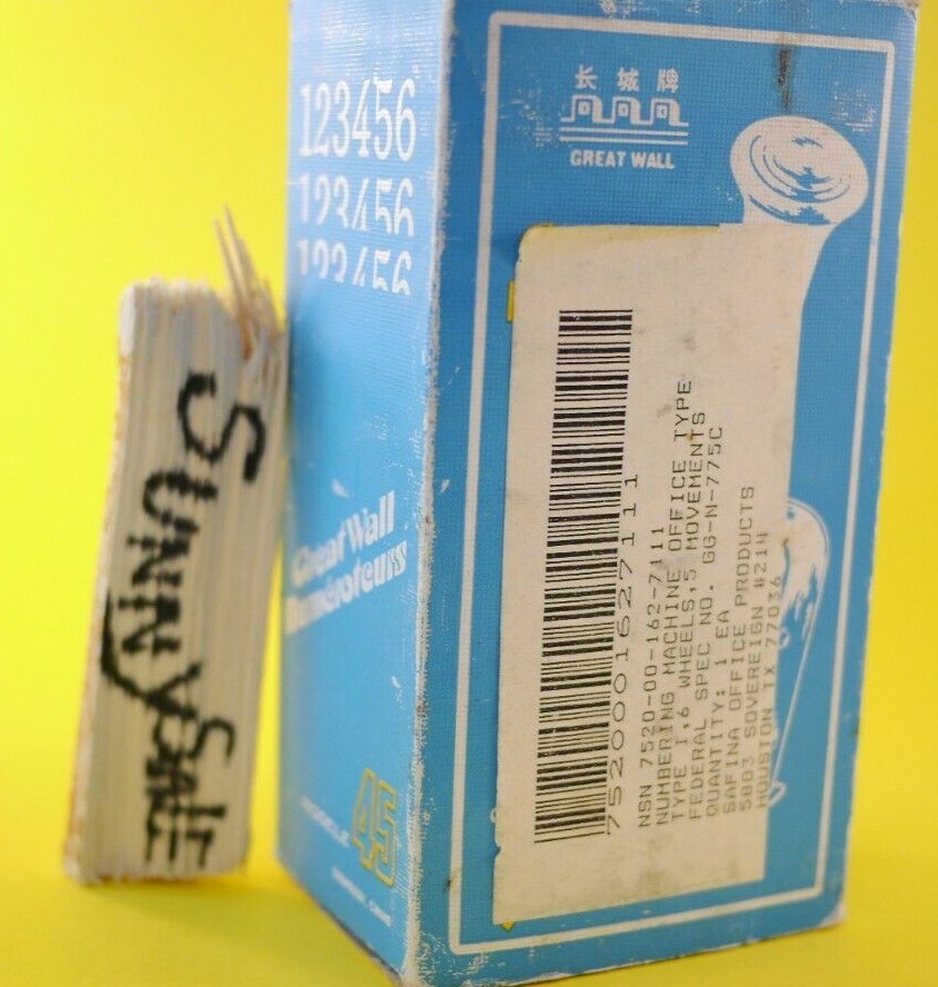 Vintage Self Inking Automatic NUMBERING MACHINE STAMP Auto MODEL 45 GREAT WALL