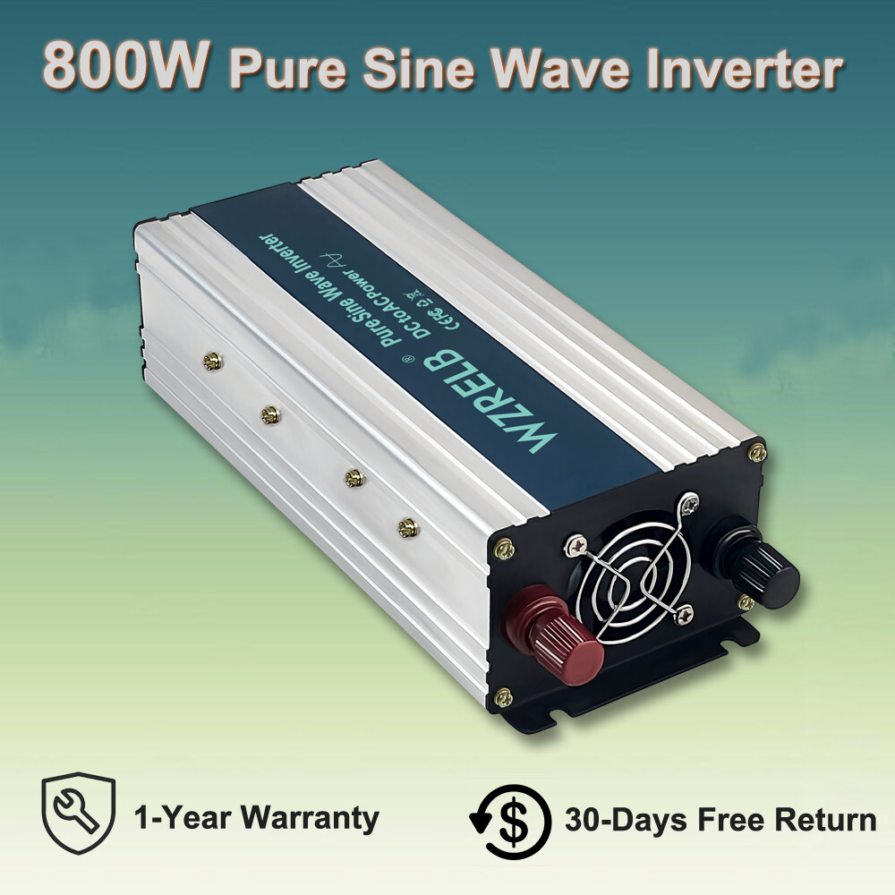 800 Watt Pure Sine Wave Inverter Power Converter 24V to 110V 120V Truck Camp Car