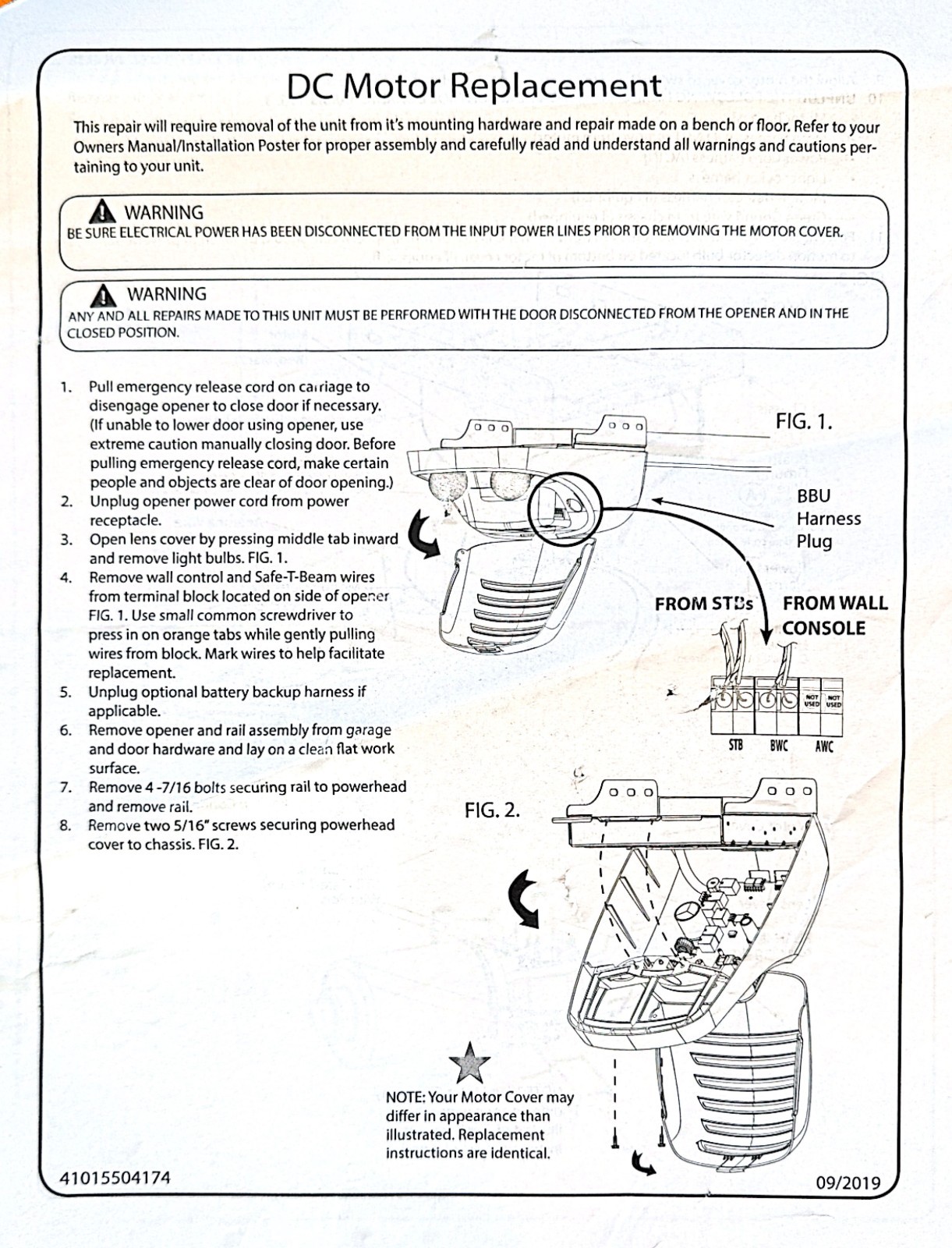 Genie OEM 41014R.S Dual Encoder Motor Assembly – Brand New