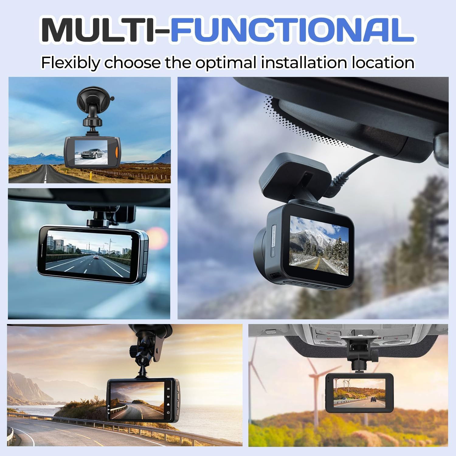 8PCS Dashcam Windshield Sticker,Clear Electrostatic Sticker Mounting Dash Cam,Re