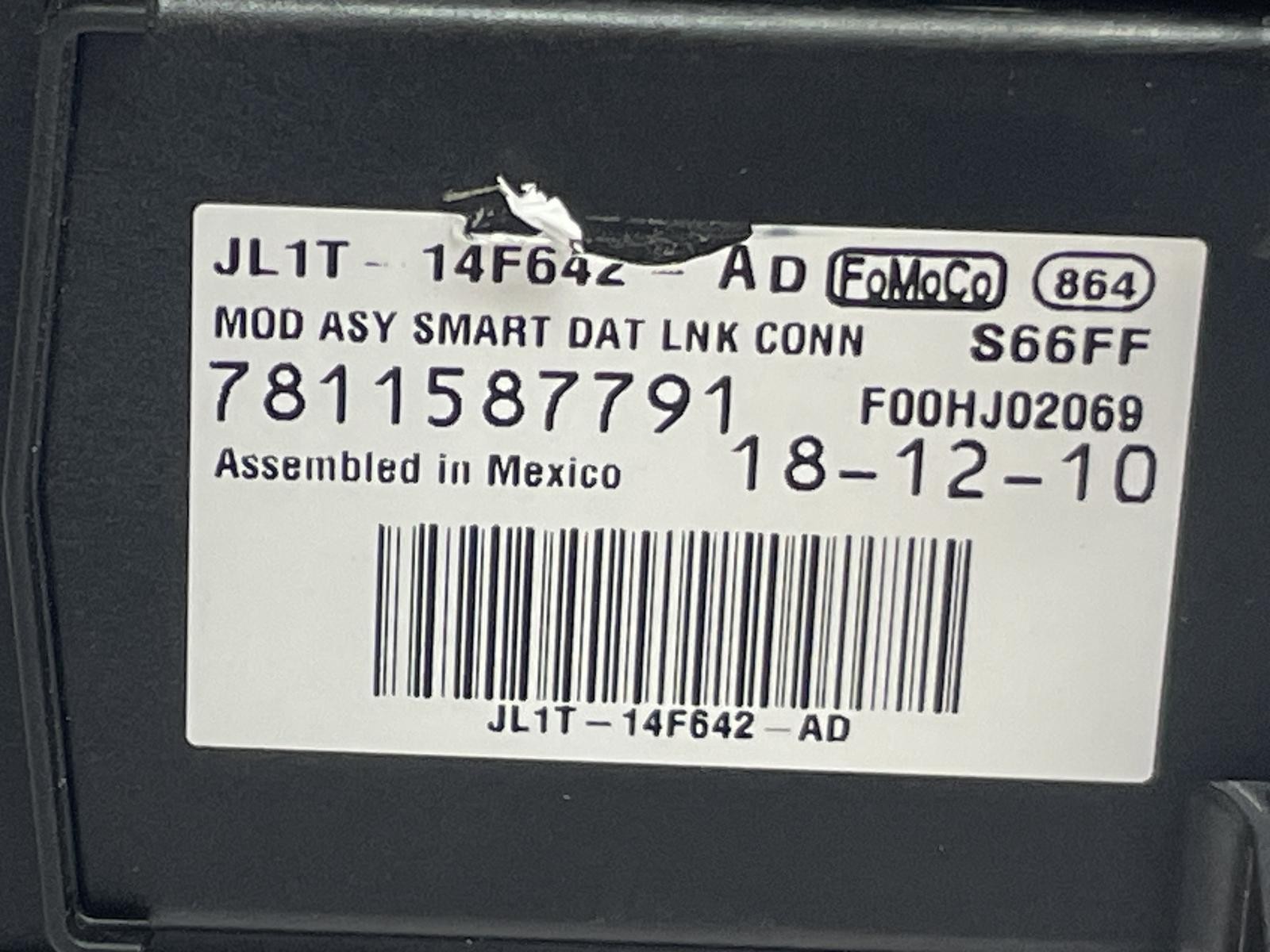 2019 LINCOLN NAVIGATOR SMART DATA LINK CONTROL MODULE OEM JL1T-14F642-AD