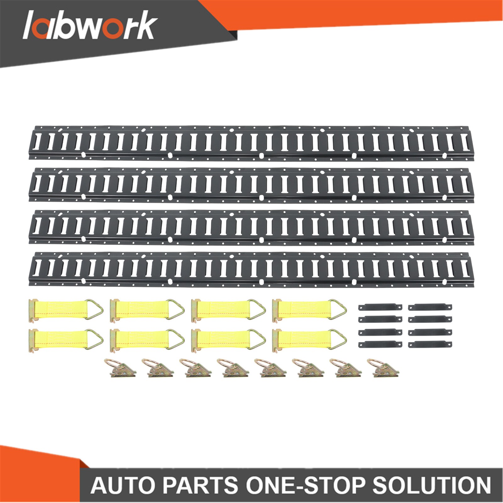 Labwork E Track 4× 5' Steel Rails 8x D-Ring 8x O Rings 8x End Caps