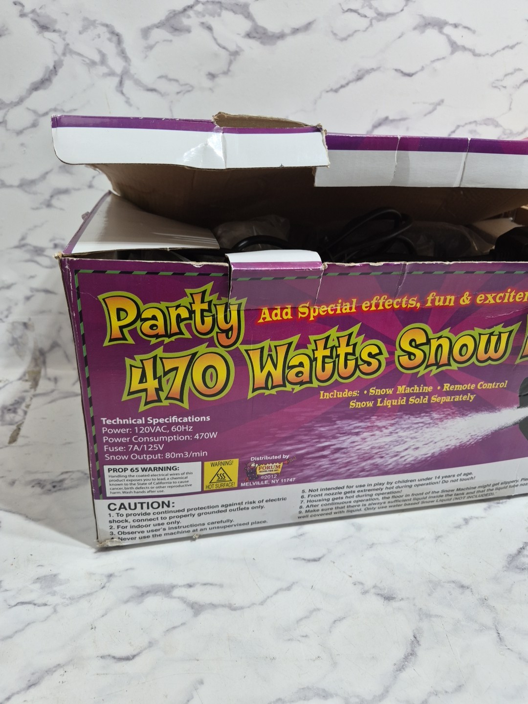 470Watt ParyySnow Machine Machine with Remote Control NIB Cib
