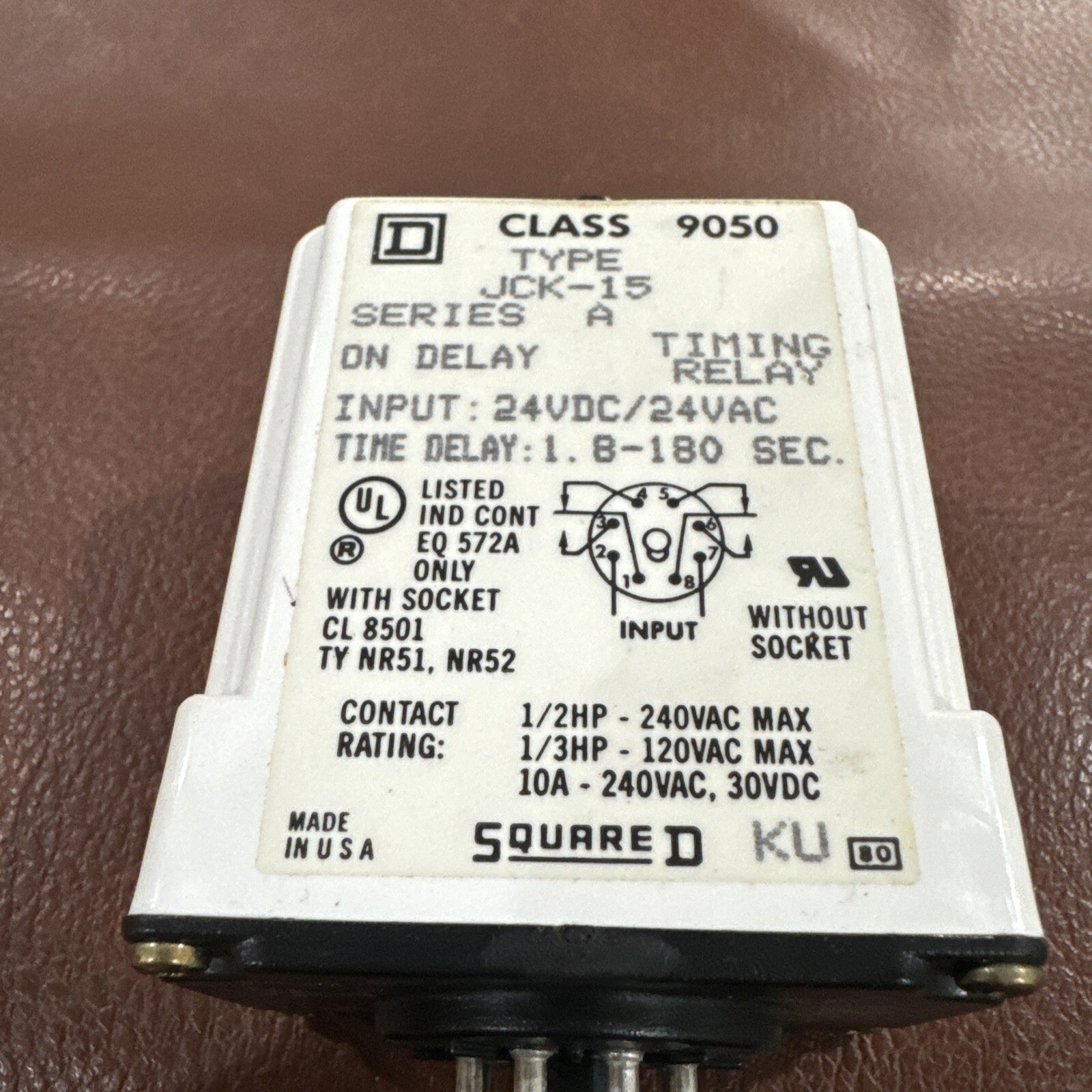 Square D 9050 JCK-29 Solid State Timing Relay #B25