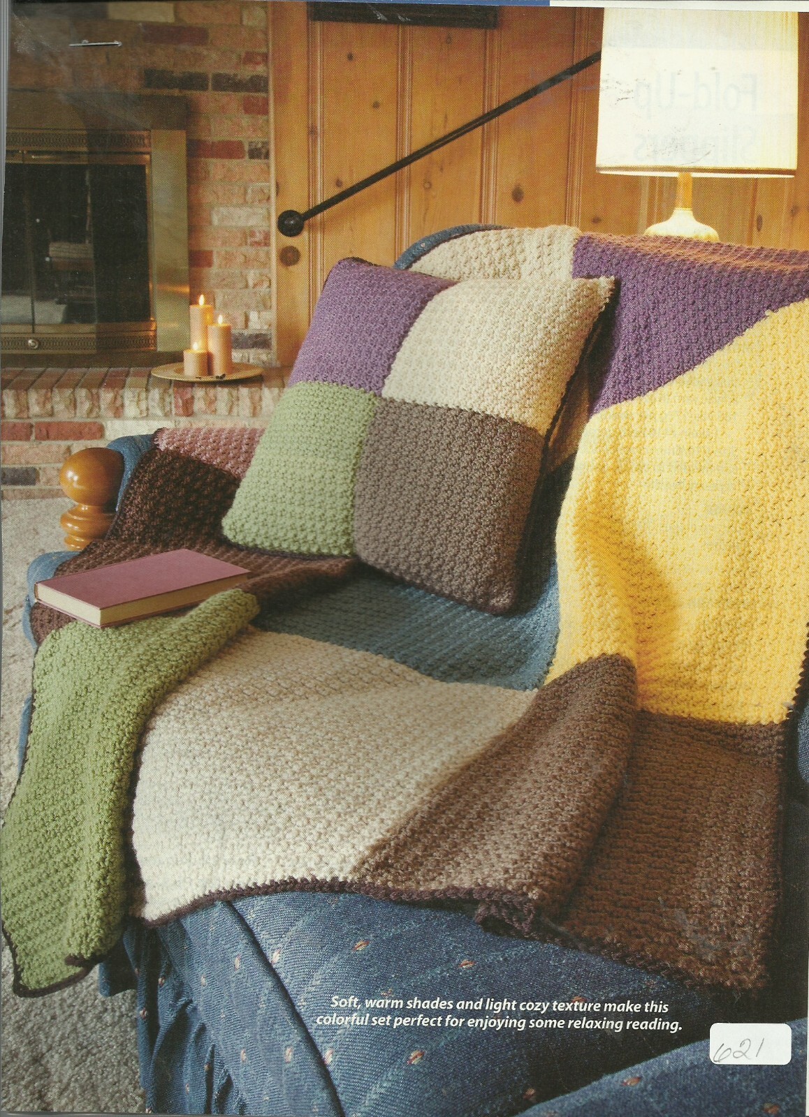 C0266 FIRELIGHT LAP ROBE & PILLOW  CROCHET PATTERN/INSTRUCTIONS