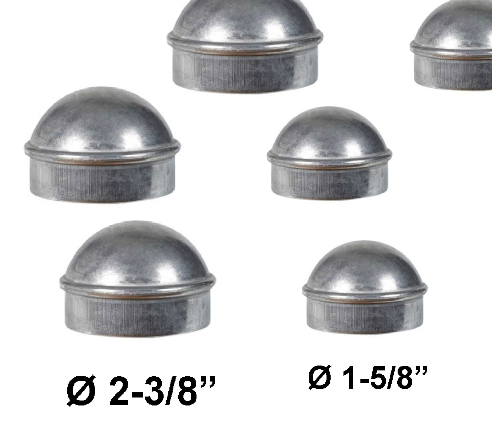 Aluminum Gate Cap OD 1-5/8" Or 2-3/8" Post Cap 8/ 4 / 2pk  for Chain Link Fence