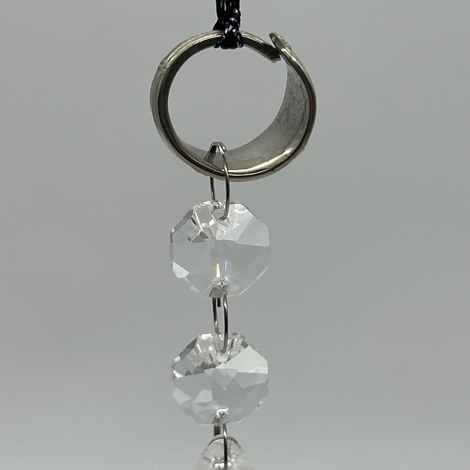 Upcycled Spoon Crystal Sun Catcher Ornament Gift Silverware Bent Cutlery