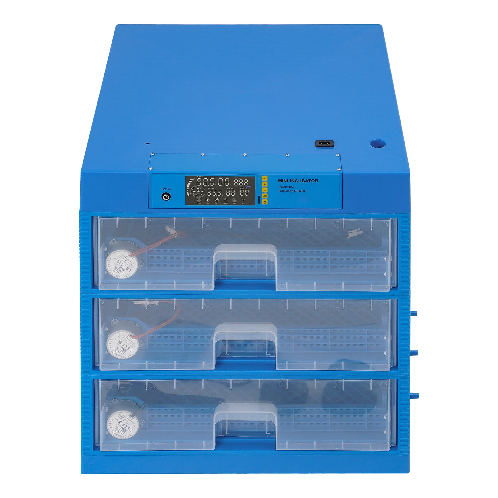 Automatic Egg Incubator 150-180 Eggs, Auto Turning, LED Display, Blue