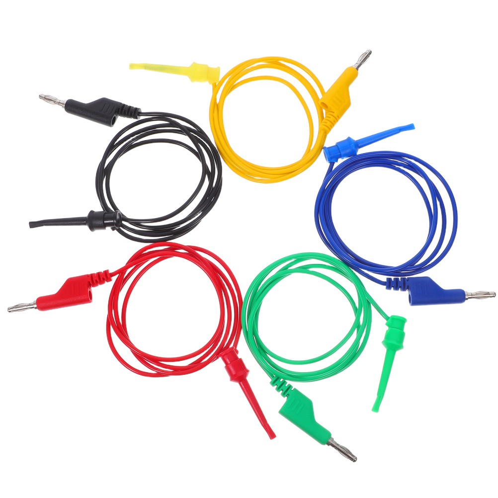 5 Pcs Electrical Test Wire Leads Terminal Multimeter Banana Plug Cable